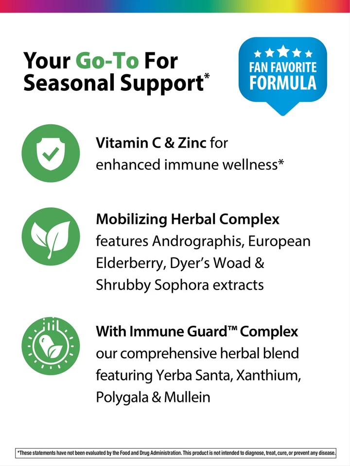 Apoyo Inmunológico Contraataque | 30 Comprimidos | Vitamina C y Zinc | por Rainbow Light Foto 4 de 4