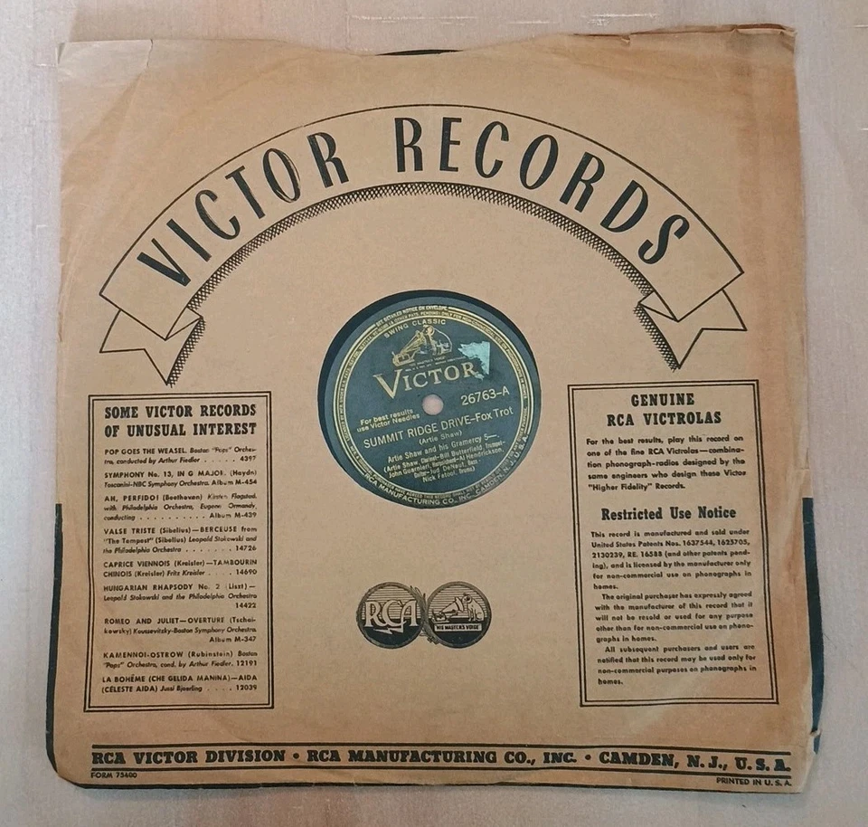1940s Victor Records Artie Shaw And His Gramercy 78 Record Foto 2 de 4