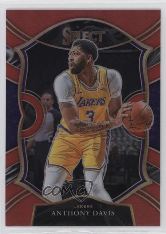 2020-21 Panini Select Concourse Red Prizm 67/199 Anthony Davis #45 02v3