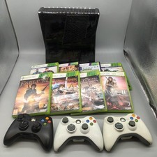 Xbox 360 250Gb Console With 3 Controllers And 8 Games - Tested & Wiped/Working