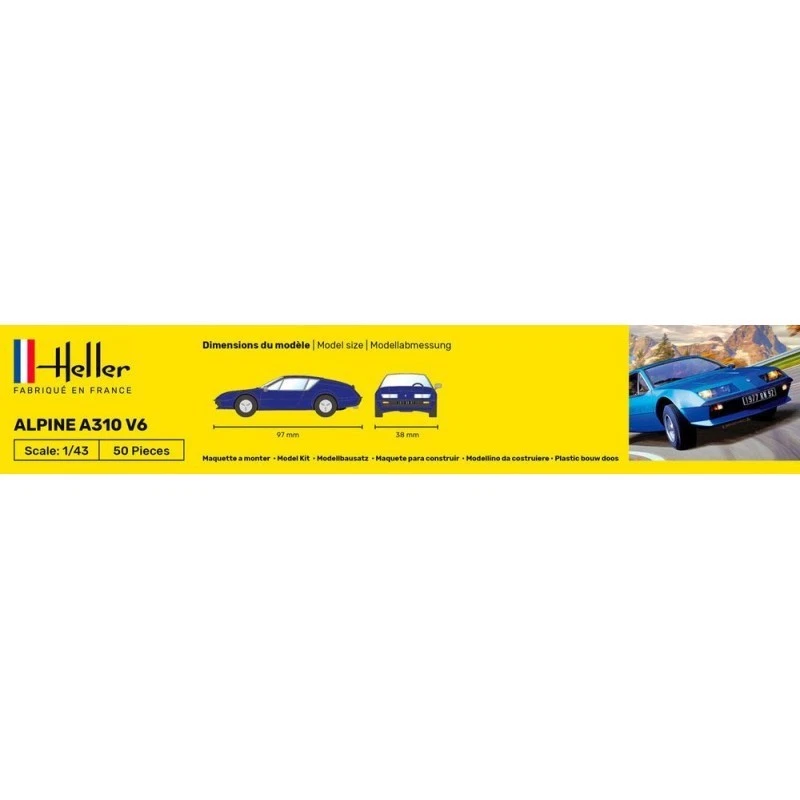 HELLER 56146 maquette starter kit voiture Alpine A310 V6 Echelle 1/43 - Photo 2/4