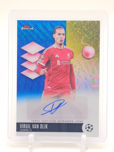 VIRGIL VAN DIJK 2025-26 TOPPS FINEST UEFA CLUB COMPETITIONS BLUE AUTO /150 Q2723