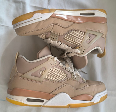 Nike Air Jordan 4 Retro Shimmer Damengröße 6,5 US gebraucht beige nude Sneaker