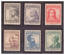 &Ouml;sterreich: Nr.591-96 &Ouml;sterreichische Baumeister kompl. Satz postfrisch M&euro; 150,-