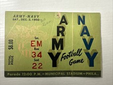 Vintage 1950 Army vs Navy Game College Football Ticket Stub Municipal Stadium