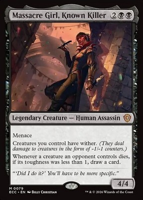 *MtG: MASSACRE GIRL, KNOWN KILLER - Commander Lorwyn Eclipsed Mythic - magicman*