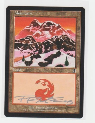 Magic the Gathering ~ Mountain (344 B) ~ M/NM ~ Odyssey ~ Signed by Artist #4