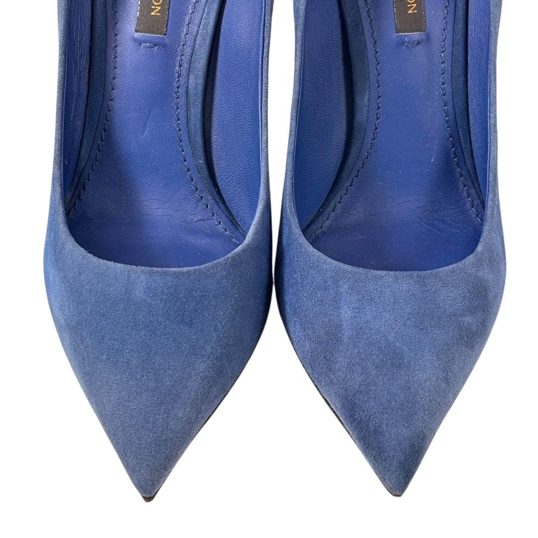 LOUIS VUITTON Suede Heel Pumps Blue EU 35.5 135344K Authentic thumbnail 2