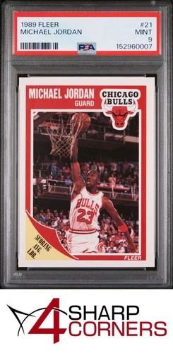 1989 FLEER #21 MICHAEL JORDAN BULLS HOF PSA 9