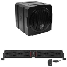 Black Stealth XT-8 Sound Bar + AS-8 8" 350W Subwoofer Package with Remote