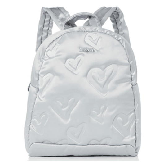 Mochila Desigual Plateada Mujer Corazones Glam Brillo Edición Limitada 19WAKA09