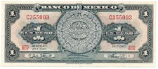Banco de Mexico Mexico 1 Peso 1967