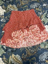 Altar d State Ruffle Tiered Mini Skirt Size Medium Western Boho Hippie Floral