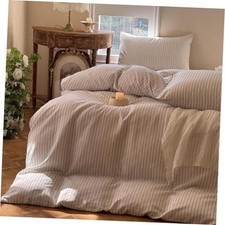Black White Striped Duvet Cover Set, Queen
