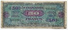 France 1944 Allied Military Currency 50 Francs Short Snorter  See Scans — photo 1