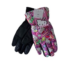 Hello Kitty Colorful Ski Gloves Girls Size L-XL New