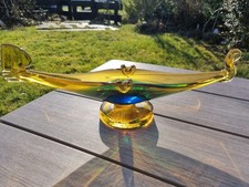 Große Murano Sommerso Gondel Glas Schale Sammler Deko 39 cm
