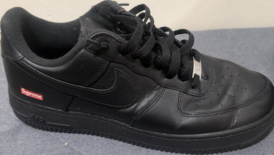 Nike Air Force 1 Low Supreme Black Leather Low Top Comfort Sneakers Men