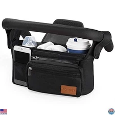 Momcozy Universal Stroller Organizer with Insulated Cup Holder & Removable Bag