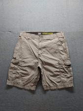 Lee Men Cargo Shorts 36 Beige Straight Stretch High Rise Elastic Waist Casual