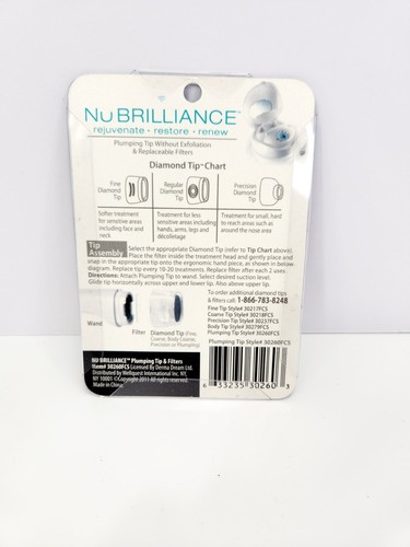NuBrilliance Microdermabrasion PLUMPING Diamond Tip & 10 Replacement Filters NEW - Picture 2 of 2