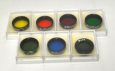 Lot of 7 Celestron Telescope Filters: COLOR 12 21 25 56 58A 80A MOON 1.25"