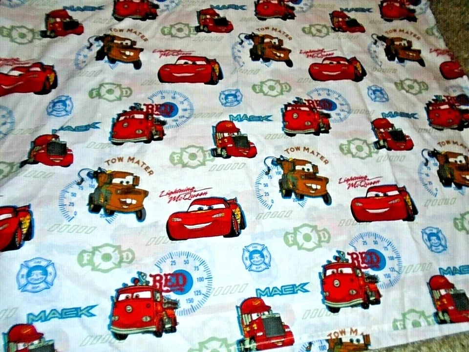 7P Set of 2 Disney Pixar CARS Flat Toddler bed Sheets (Cotton Blend Fabric) - Image 2 of 3