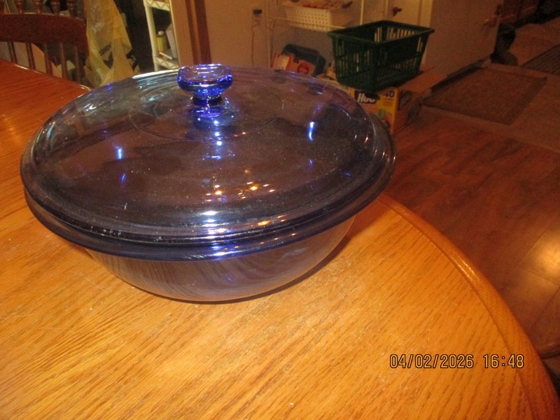 Pyrex  Bowl  Cobalt Blue Large 325 USA Collectible Vintage 9 3/4''  across & 4''
