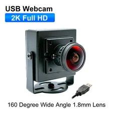 160 Degree Wide Angle 1.8Mm Fisheye 2K HD PC Webcam Plug and Play 30Fps 2560X144