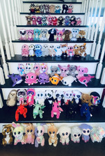 Lot Of 75 TY BEANIE BOOS Dog Cat Owl Huge Collection No Heart Tag Bundle BBM1