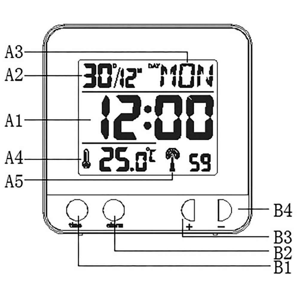 Réveil radiopiloté Techno Line WT235 sw pour table de chevet de chambre - 2