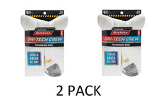 Dickies Men's Dri-Tech Crew Sock, 6 Pack, Solid White Sizes 6-12, 2PACK