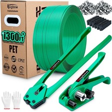Banding Strapping Kit, Heavy Duty Pallet Packaging Kit with 1500lbs 5/8" x 1...
