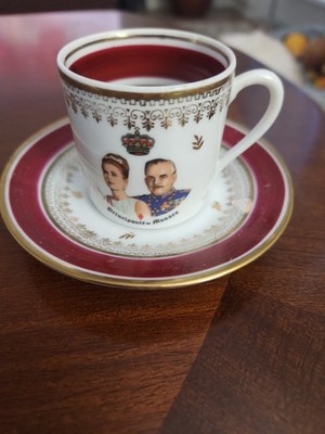 PRINCIPAUTE de MONACO Demitasse Espresso cup and saucer Vintage Excellent ￼￼