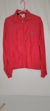 Vintage Izod Lacoste Jacket Mens M/L Maroon Hooded Full Zip Windbreaker Jacket