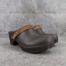 Crocs Shoe Women 9 Clog Slip On Comfort Fashion Rubber Leather Strap Brown Sarah
