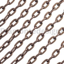 ❤ 1 Mtr Red Copper Chain FLAT CABLE Link Size 7mm x 4mm Jewellery Making B164