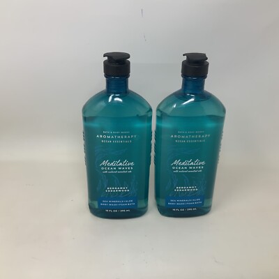 Bath & Body Works Aromatherapy Bergamot Cedarwood Body Wash 2 Pack Damaged 