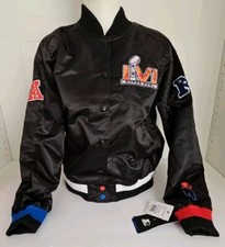 Starter Super Bowl LVI 56 Jacket MSX Women's Size L Snap NFL Satin Los Angeles