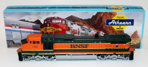 Athearn Blue Box 4937 HO C44-9W Powered Locomotive BNSF 1000 Runs Well Boxed