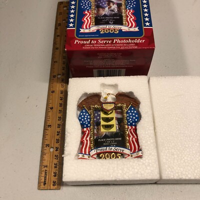 American Greetings Proud To Serve 1-3/8''x2'' Photo Frame Ornament, New