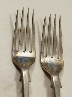 Antique ca1879 silver plated 2 dinner forks James Dixon Sheffield
