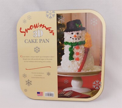 NORDIC WARE 3-D Snowman Cake Pan Williams Sonoma 10 Cups Large NEW