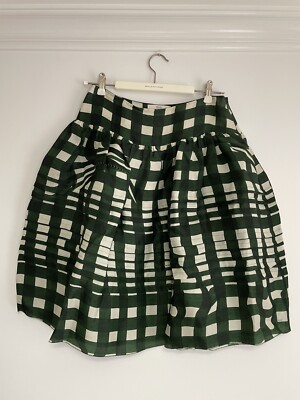 Rare Prada Fairy Spring 2008 Green Wavy Plaid Tier Full