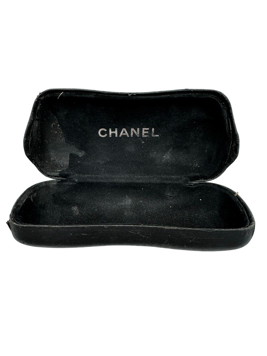 CHANEL Black Sunglasses Eyeglasses Glasses Case Hard Shell