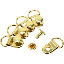 50 Pieces Shoe Boot Lace Hooks, Loop Ring with Rivets, Shoe Boot Buckle (Gold)