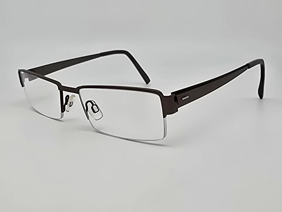 Marco de gafas semi-sin montura marrón Lightec by Morel 7131L MG021 con estuche Francia Foto 3 de 4