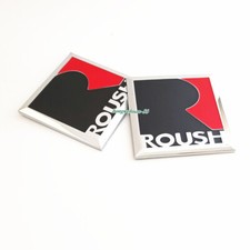 2x Chrome R Roush Square Emblem Side Fender Badge Metal Stickers For Mustang
