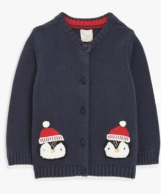 John Lewis Baby Weihnachten Weihnachtsmann Pinguin Strick Strickjacke *NEU MIT ETIKETT*