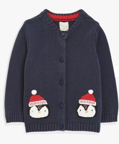 John Lewis Baby Christmas Santa Penguin Knit Cardigan Age 2-3 Years *BNWT* - Picture 1 of 3